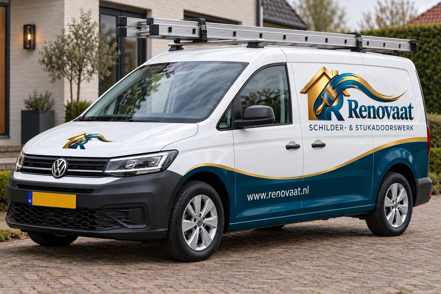 Volkswagen Caddy with Renovaat lettering (design visualisation)